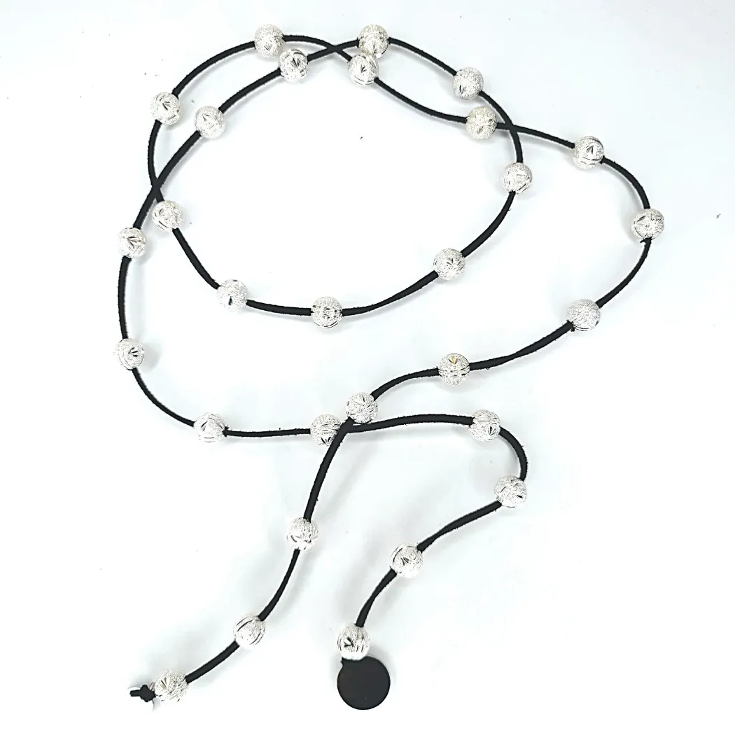 Silver Beaded Lariat BOLD Stardust