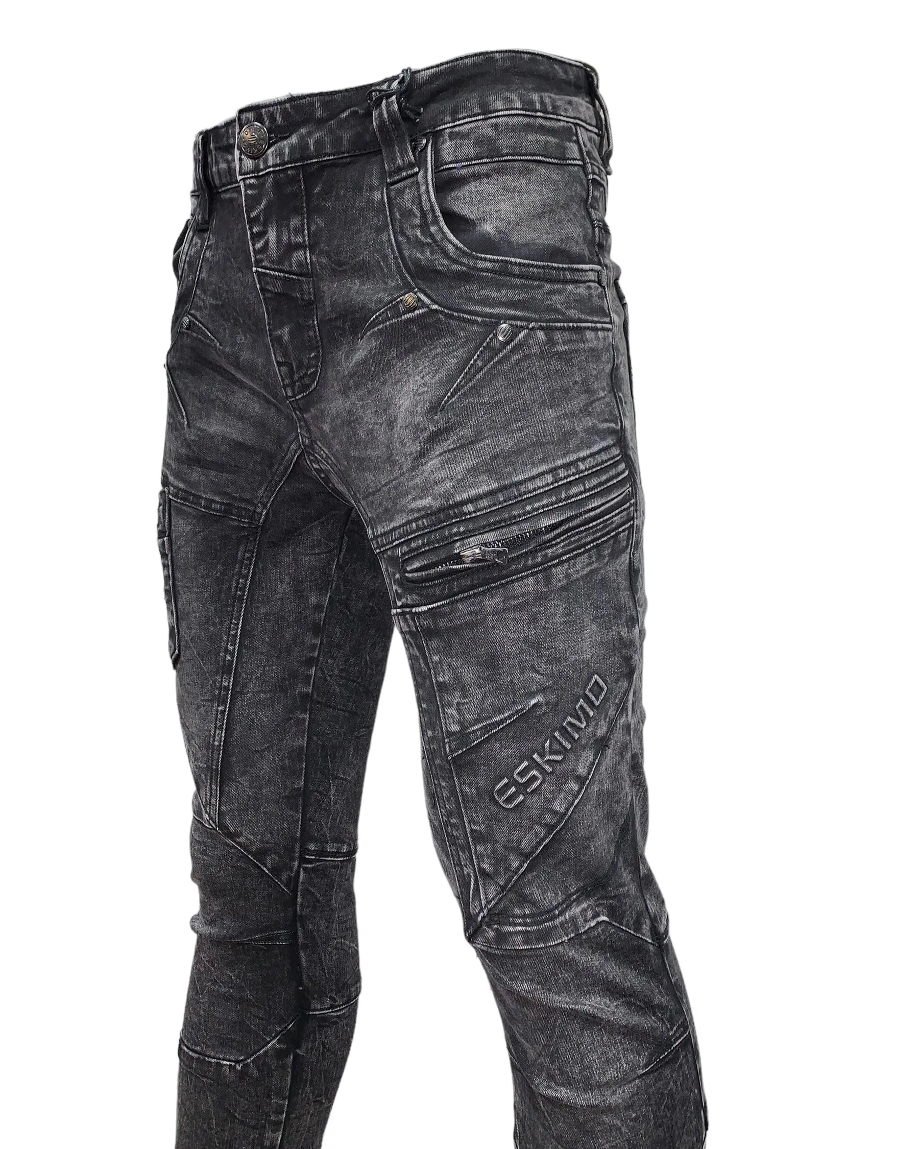 Slim-Straight Jeans # Desmo - Acid BLACK