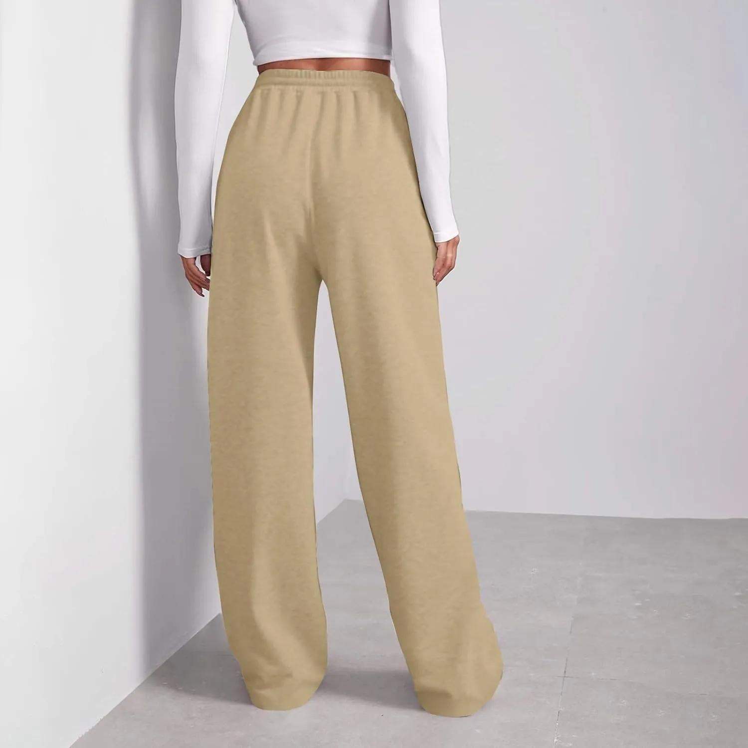 Straight Leg Sweatpants for Women Comfy Warm Athleisure Sweatpants Fleece Lined Comfy Soft Baggy Jogger Sweatpants