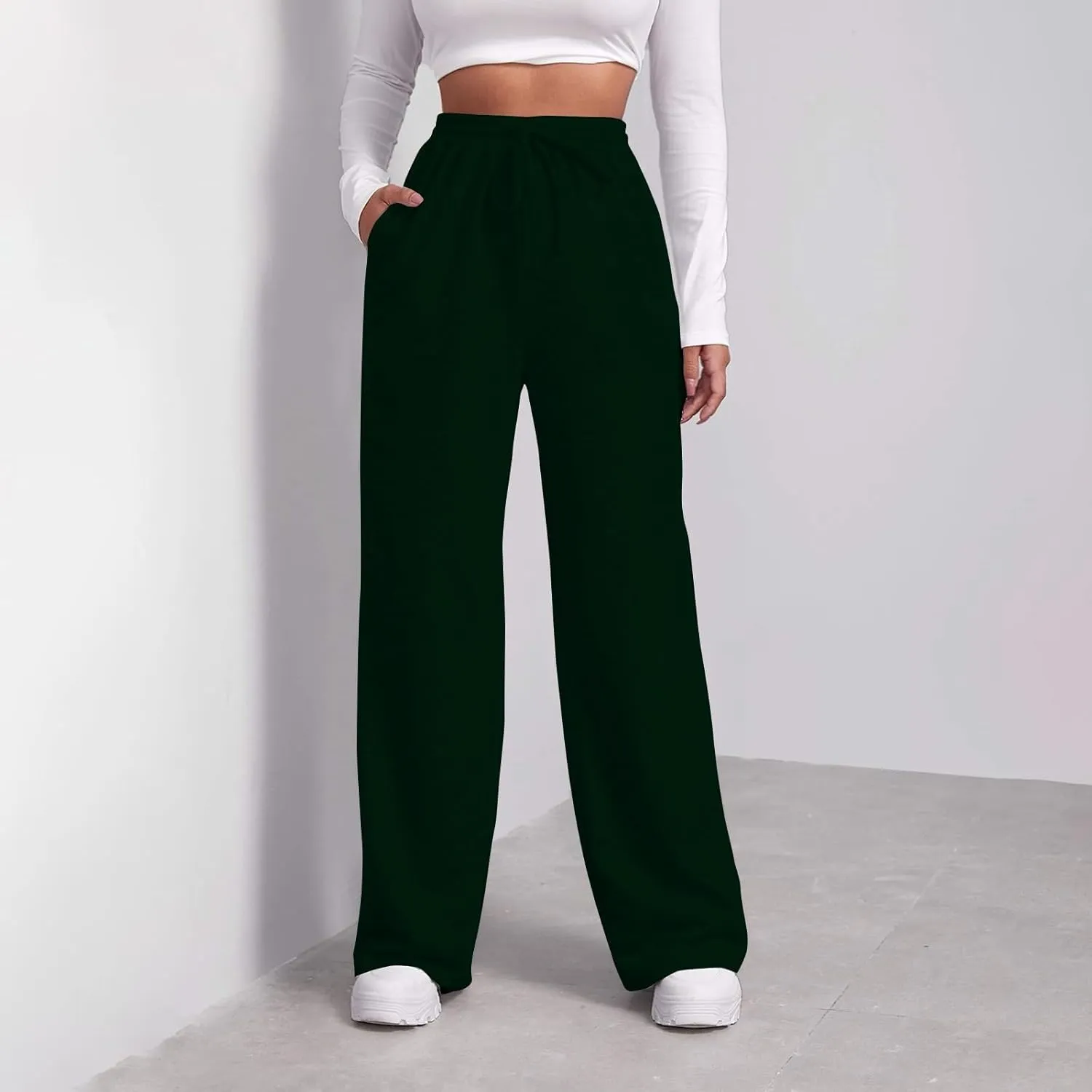 Straight Leg Sweatpants for Women Comfy Warm Athleisure Sweatpants Fleece Lined Comfy Soft Baggy Jogger Sweatpants