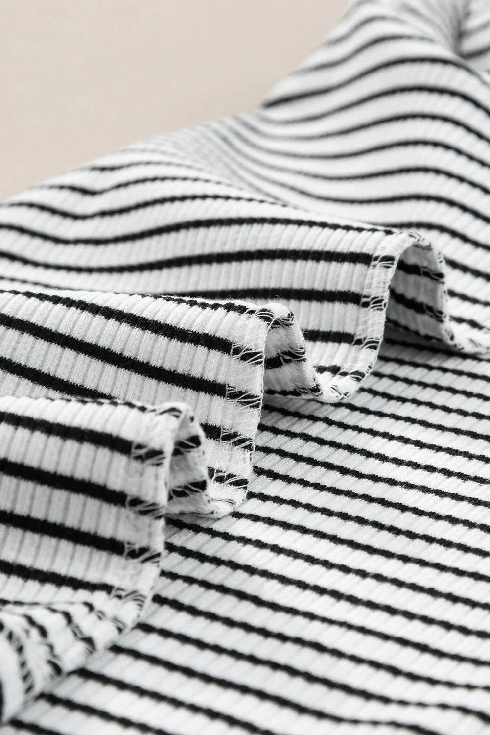 Striped Ribbed Knit Sleeveless Top