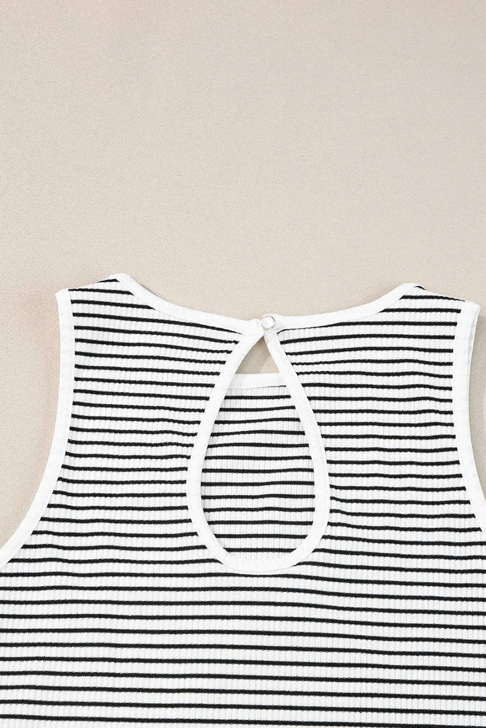 Striped Ribbed Knit Sleeveless Top