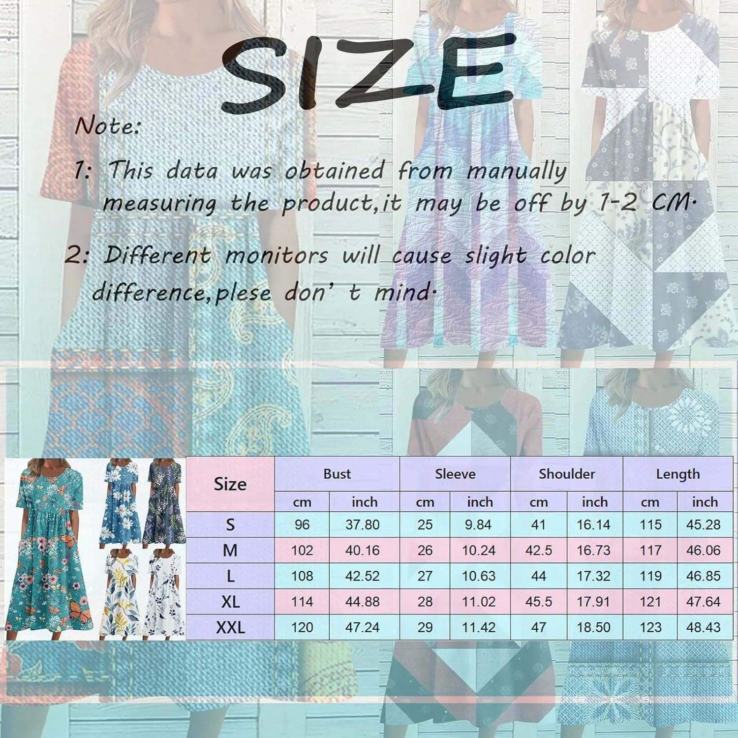 Summer Dresses for Women 2025, Women's Casual Pure Color Dress Crewneck Short Sleeve Loose Dress with Pockets
