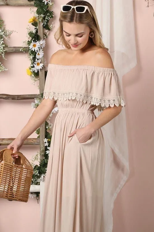 Sunkissed Off the Shoulder Maxi Dress
