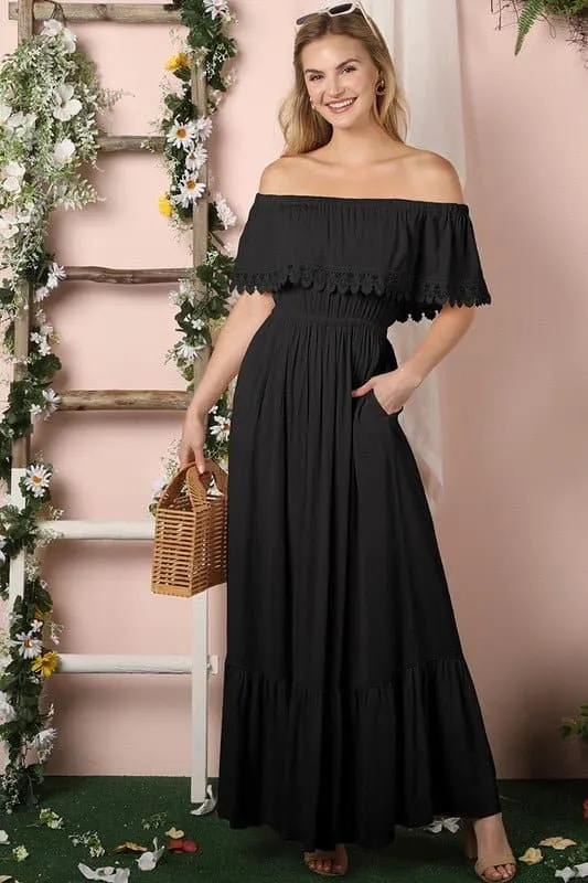 Sunkissed Off the Shoulder Maxi Dress