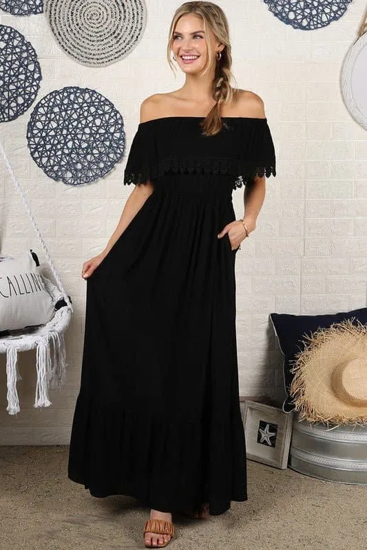 Sunkissed Off the Shoulder Maxi Dress