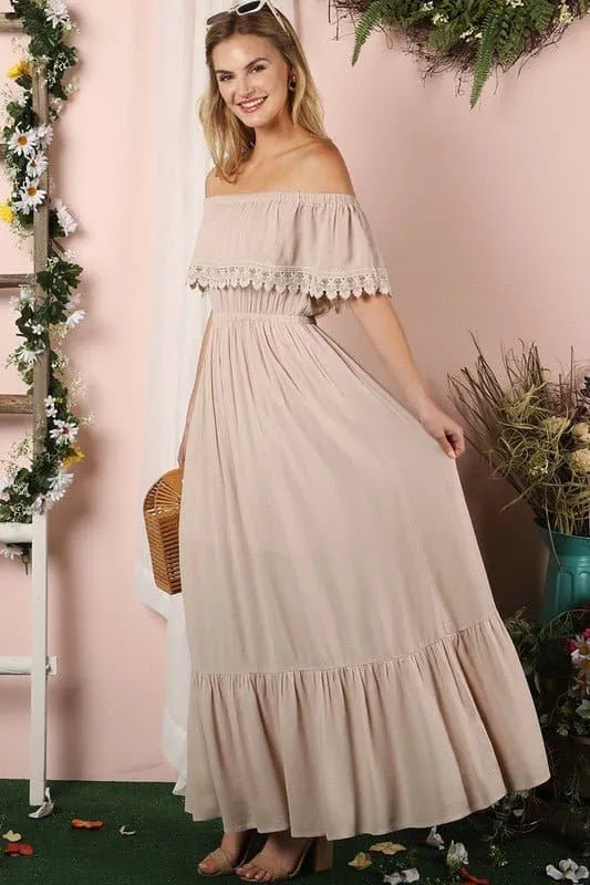 Sunkissed Off the Shoulder Maxi Dress