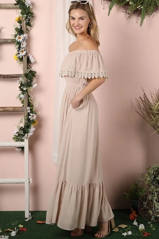 Sunkissed Off the Shoulder Maxi Dress