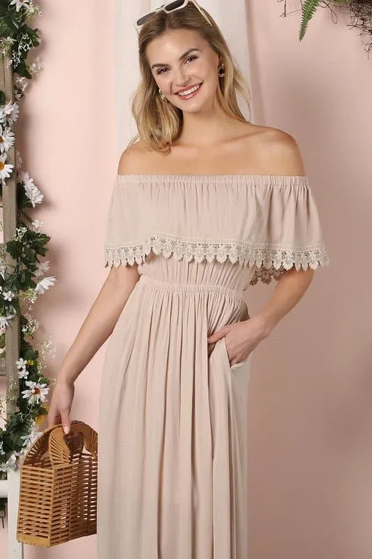 Sunkissed Off the Shoulder Maxi Dress