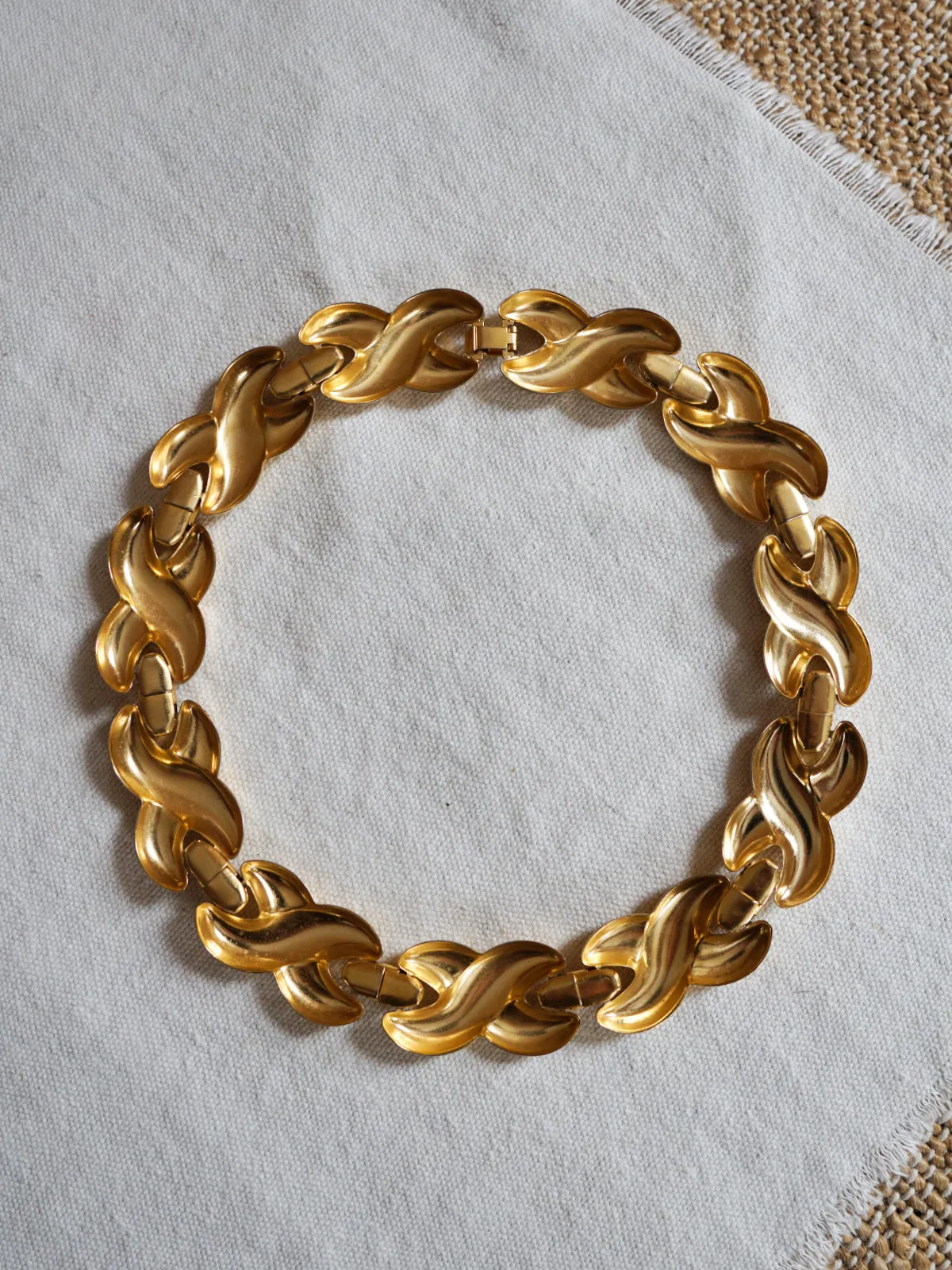 Vintage Golden X Choker Necklace