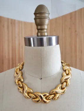 Vintage Golden X Choker Necklace