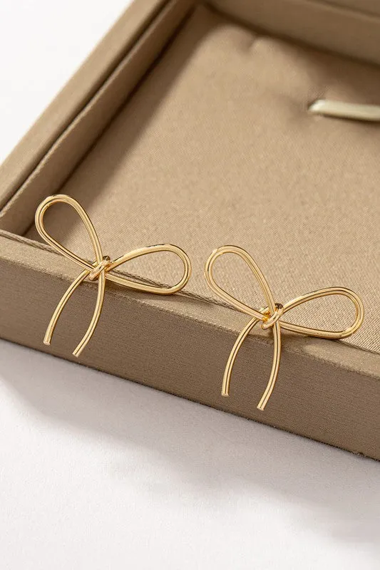 Wire Bow Tie Earrings