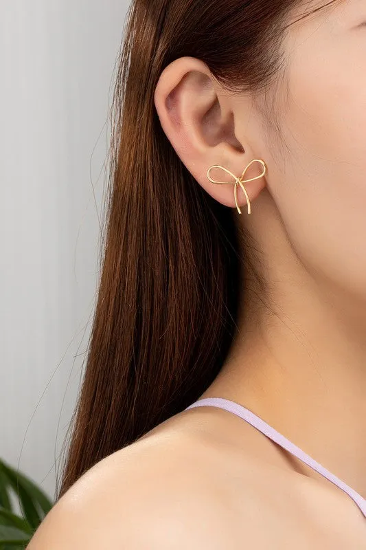 Wire Bow Tie Earrings