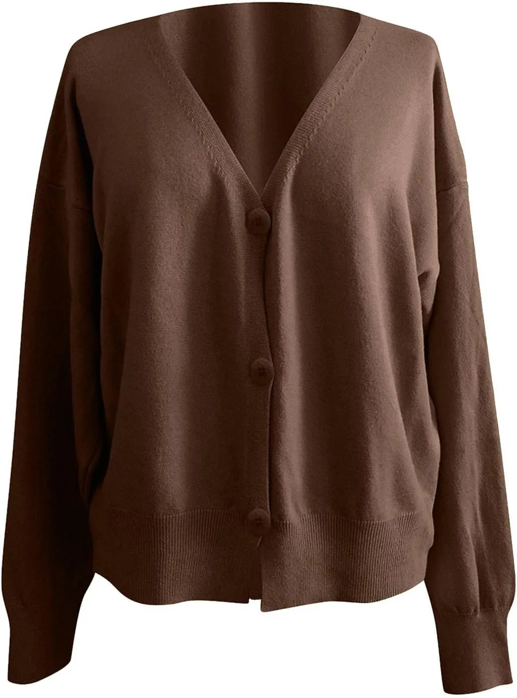 Women's Cardigan Sweaters 2025 V-Neck Button Cashmere Crop Tops Long Sleeve Knit Sweater Soft Warm Knitted Outwear