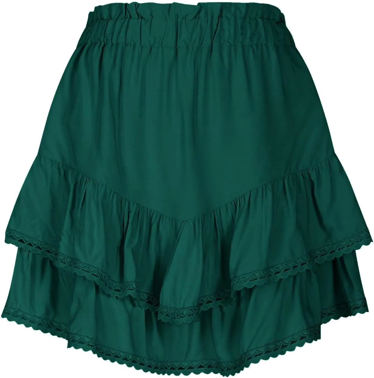 Women's Ruched Tiered Mini Skirt, Summer Boho Beach Casual Flowy Skirts Fashion High Waist Golf Tennis Shorts