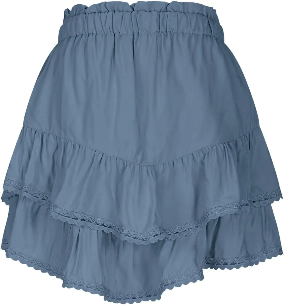 Women's Ruched Tiered Mini Skirt, Summer Boho Beach Casual Flowy Skirts Fashion High Waist Golf Tennis Shorts