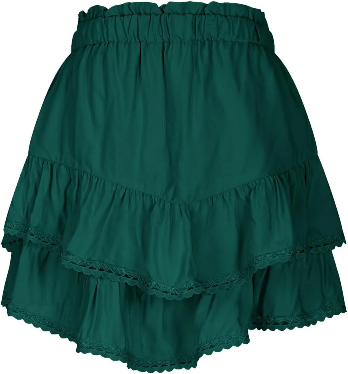 Women's Ruched Tiered Mini Skirt, Summer Boho Beach Casual Flowy Skirts Fashion High Waist Golf Tennis Shorts