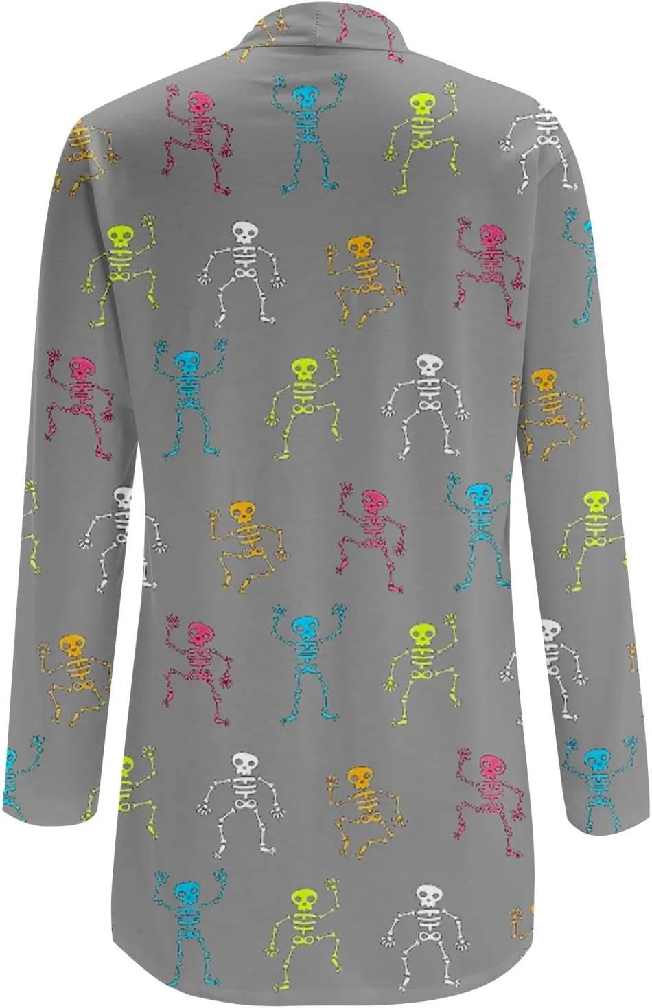 Womens Skull Print Sweater Cardigan Lightweight Soft Knit Cardigan Sweater Chunky Cardigan Batwing Long Sleeve Coat