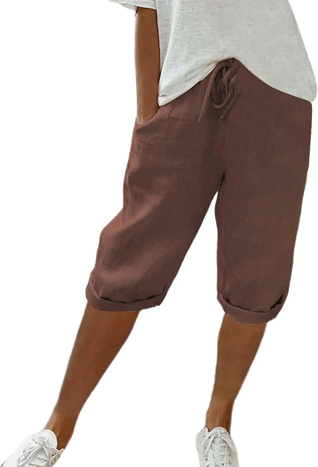 Womens Sweat Pants Loose Pants Comfy Work Pants with Elastic High Waist Paper Bag Drawstring Pant Comfy High Waisted
