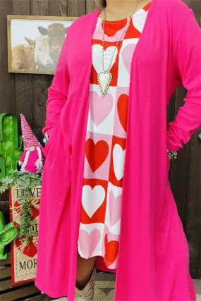 XCH15660 Pink soft material women cardigan w/long sleeve