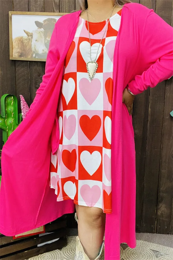 XCH15660 Pink soft material women cardigan w/long sleeve